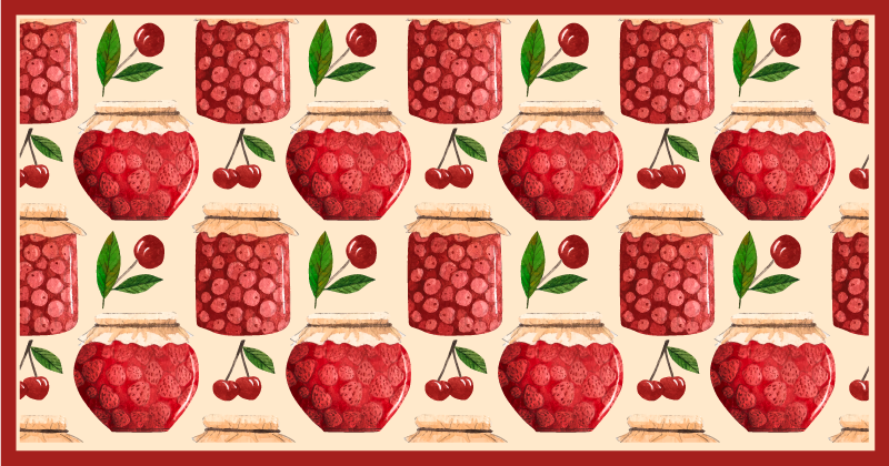 Cherry Jam Motif kitchen vinyl carpet - TenStickers