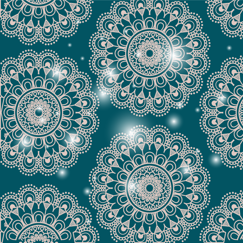Blue magic pattern mandala vinyl carpet - TenStickers