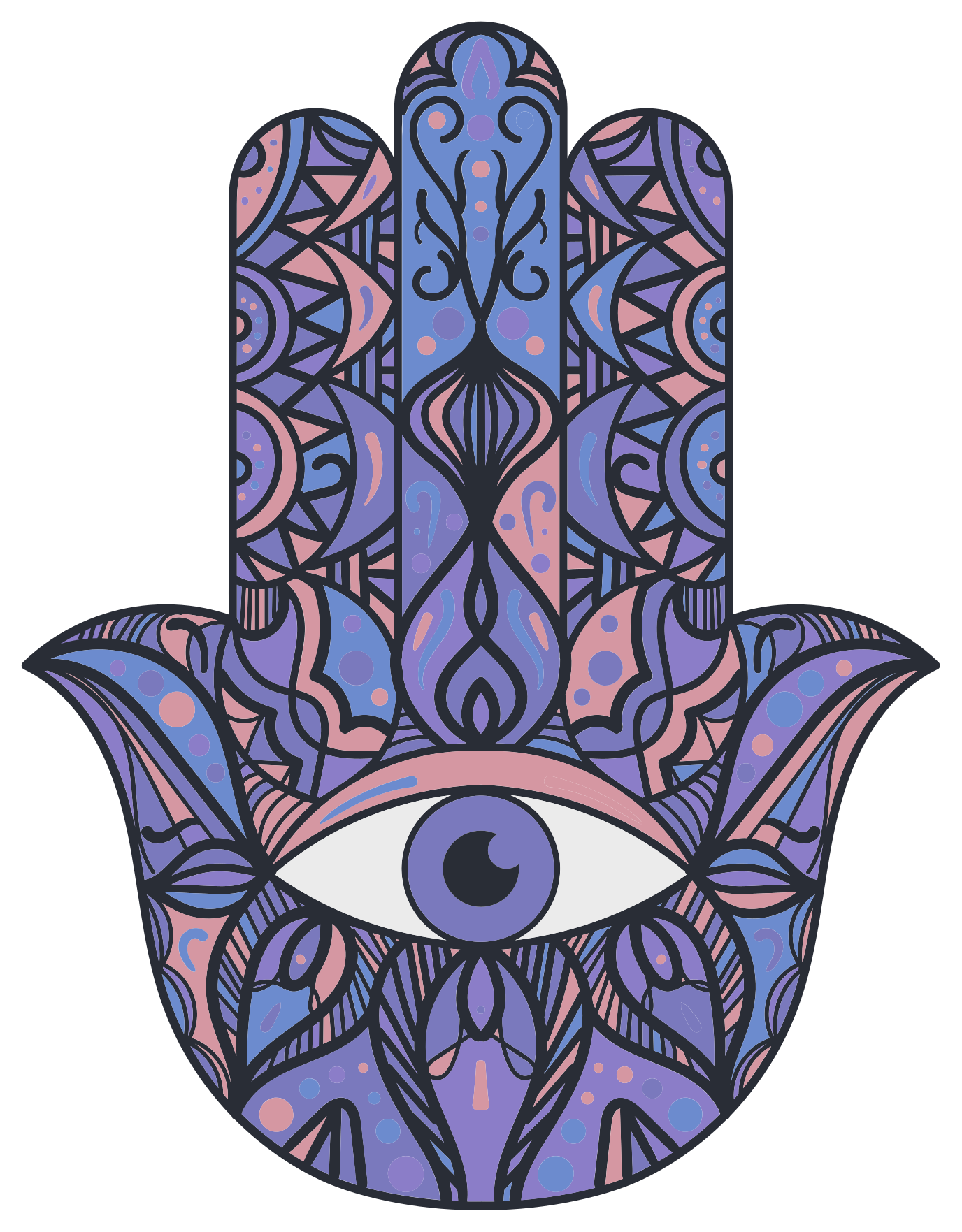 Hamsa Hand Motif mandala vinyl carpet - TenStickers