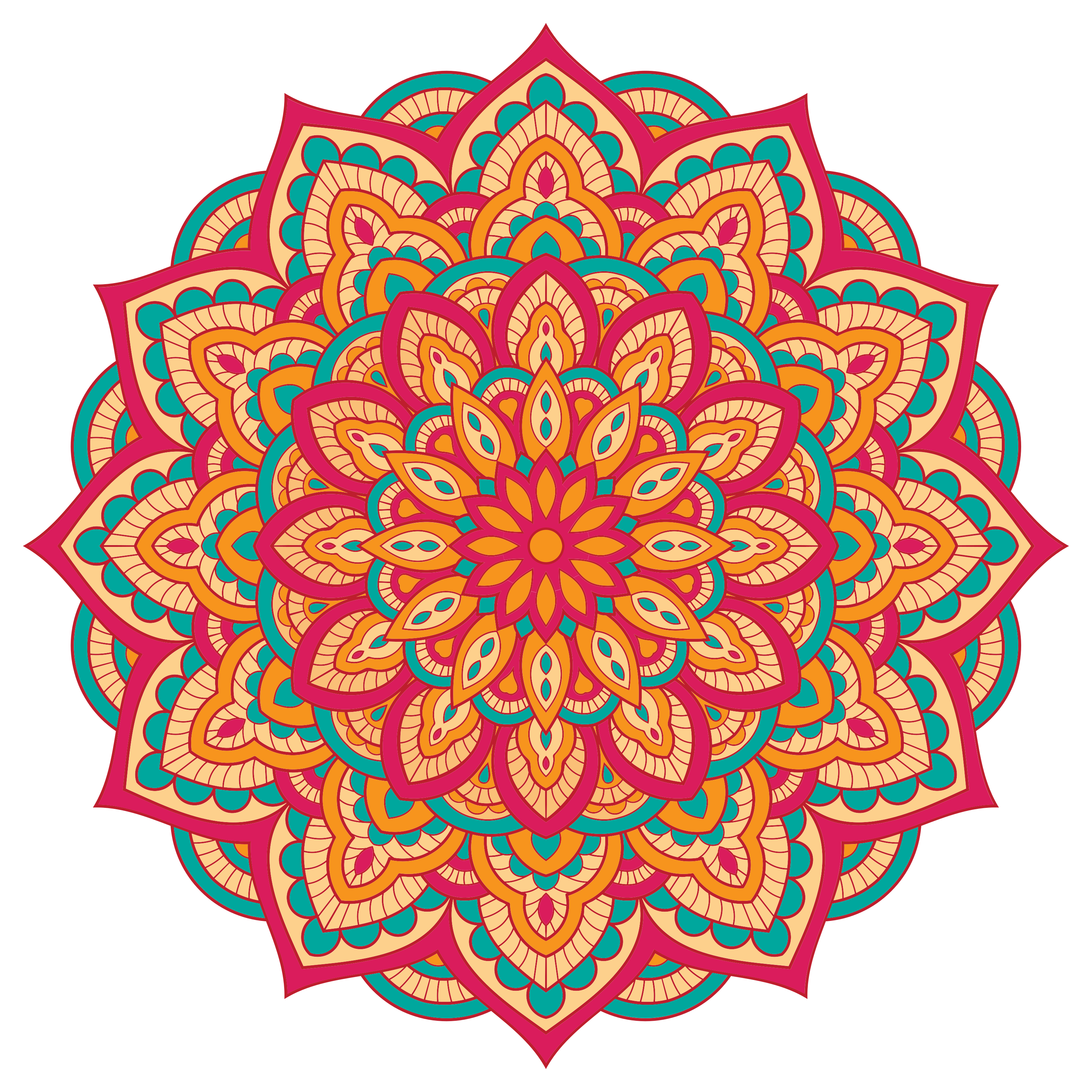 Vibrant colours design mandala vinyl carpet - TenStickers