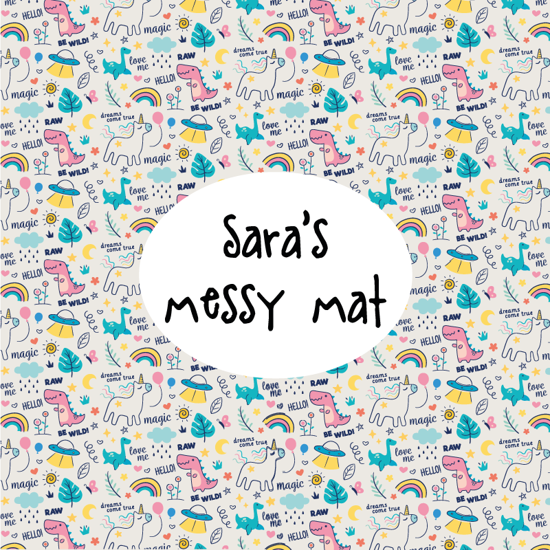 Unicorn personalised messy mat personalised mat - TenStickers