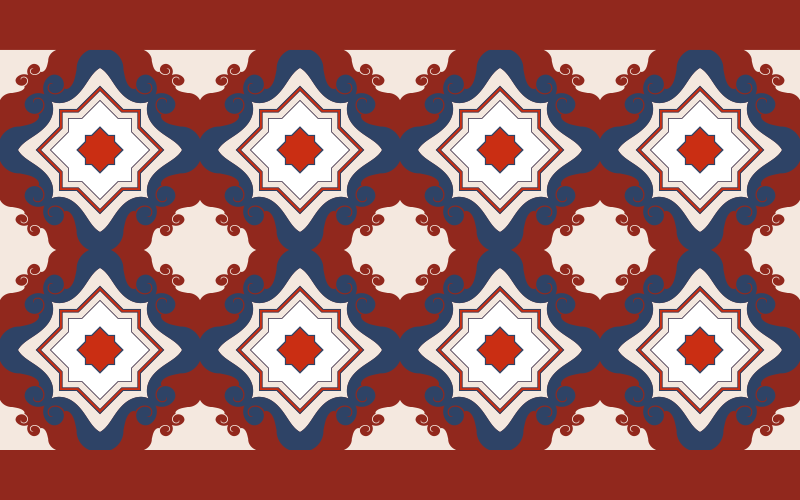 Red Vintage Tiles mosaic floor tiles - TenStickers