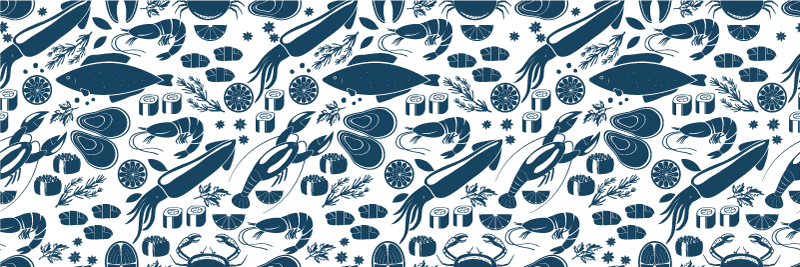 Kitchen vinyl carpet seafood pattern design - TenStickers