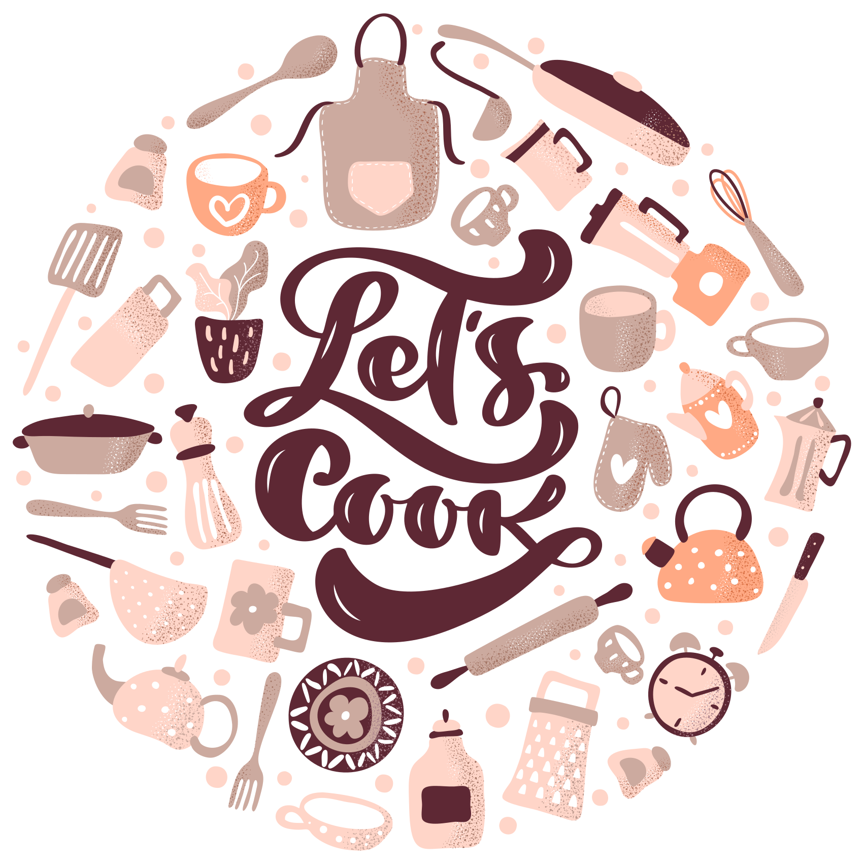 Let's Cook Theme kitchen vinyl carpet - TenStickers