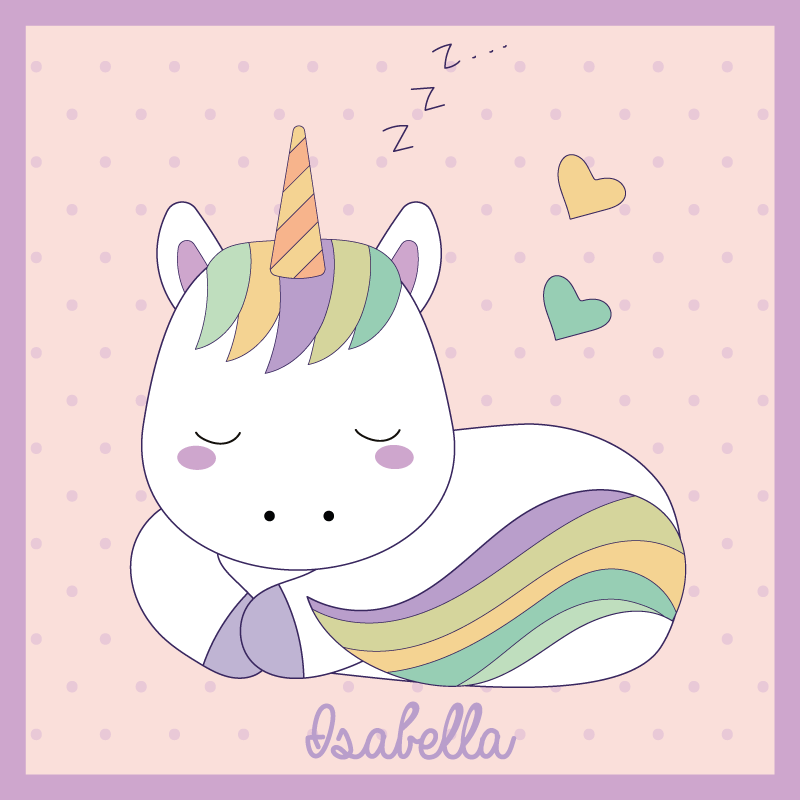 Sleepy Unicorn custom vinyl carpet - TenStickers