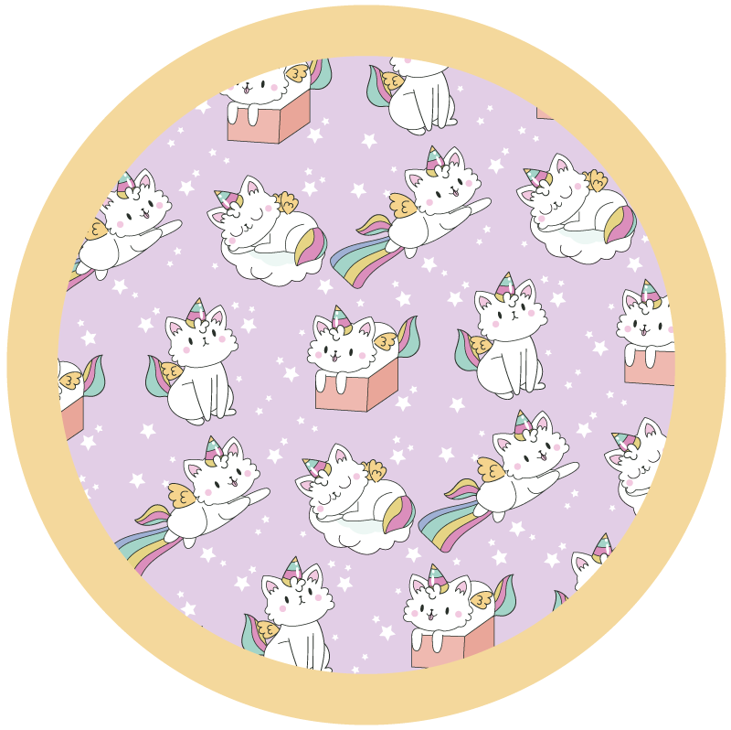 Unicorn Cat Adventure kids vinyl carpet - TenStickers