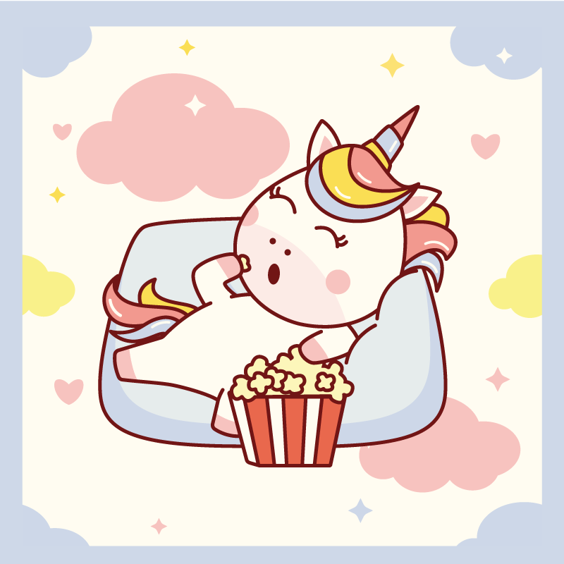 Unicorn Cinema Relaxation kids vinyl carpet - TenStickers