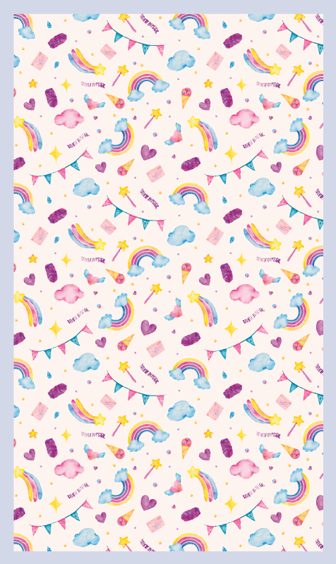 Whimsical Childhood Imagery kids vinyl carpet - TenStickers