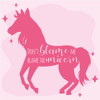 Blame the Unicorn kids vinyl carpet - TenStickers