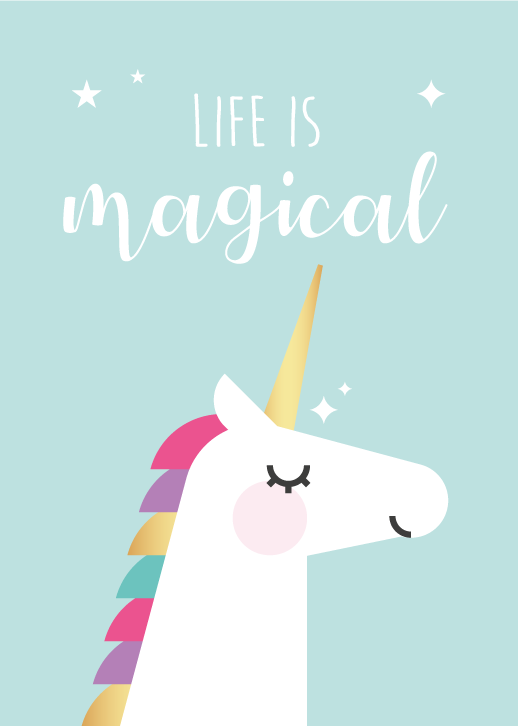 Unicorn Magical Phrase kids vinyl carpet - TenStickers
