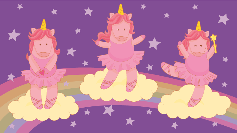 Unicorn Fantasy Dance kids vinyl carpet - TenStickers