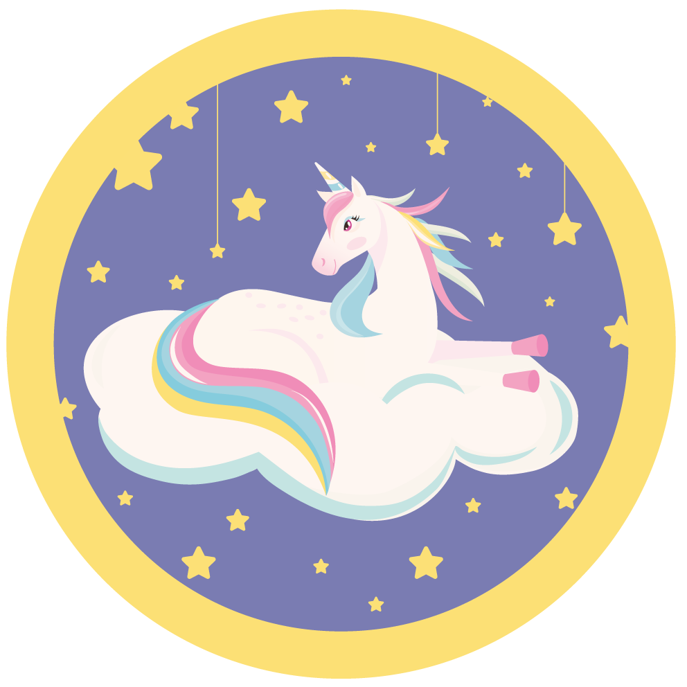 Unicorn Dream Circle nursery vinyl carpet - TenStickers
