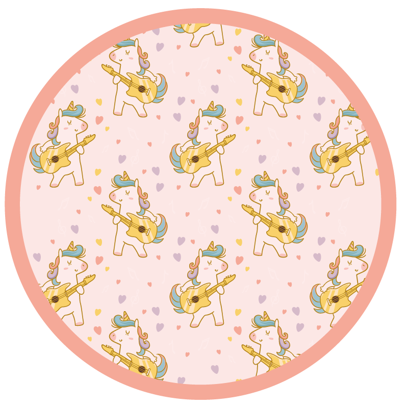 Unicorn Dance Circle kids vinyl carpet - TenStickers