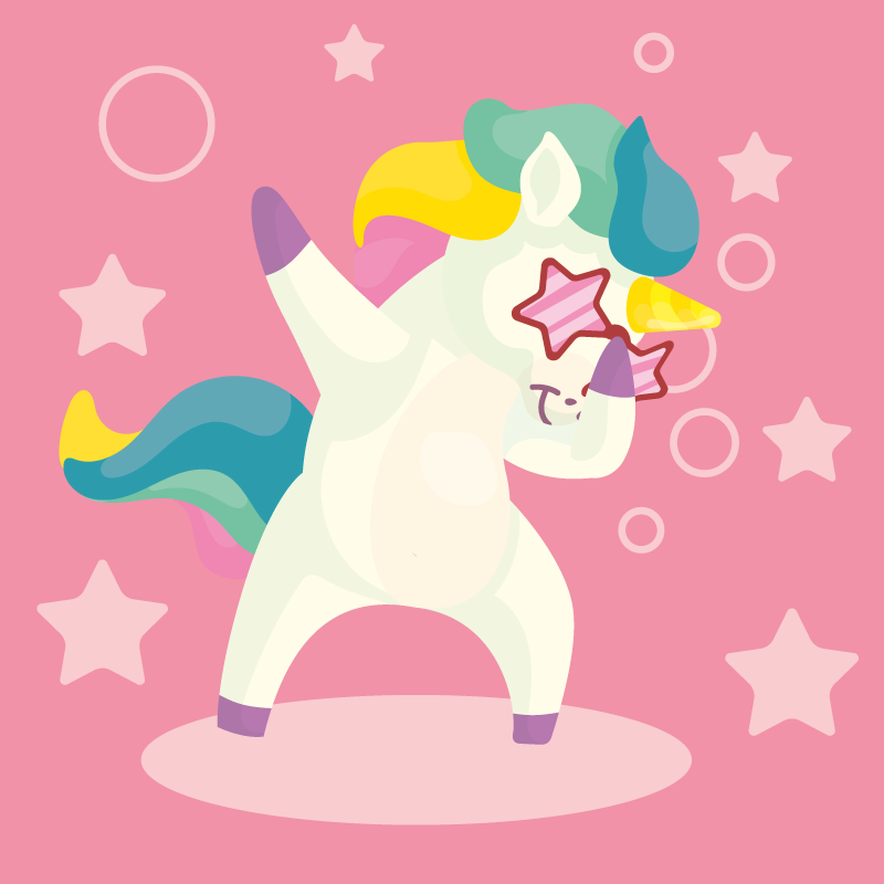 Dancing Unicorn Magic kids vinyl carpet - TenStickers