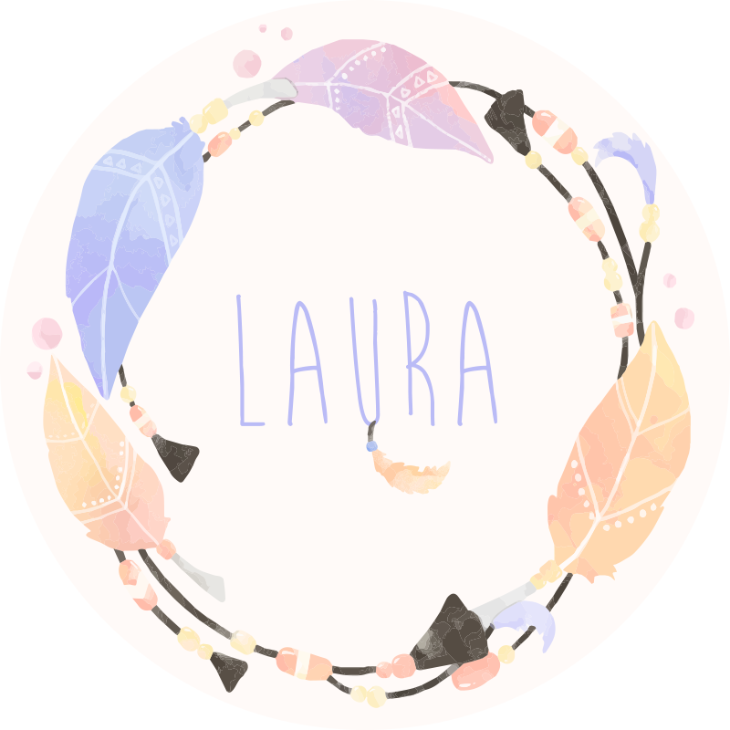 Personalized Feather Circle custom vinyl carpet - TenStickers