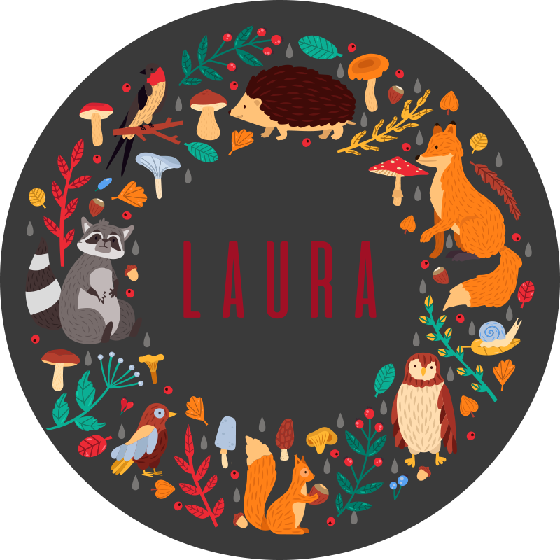 Personalized Woodland nursery vinyl carpet - TenStickers