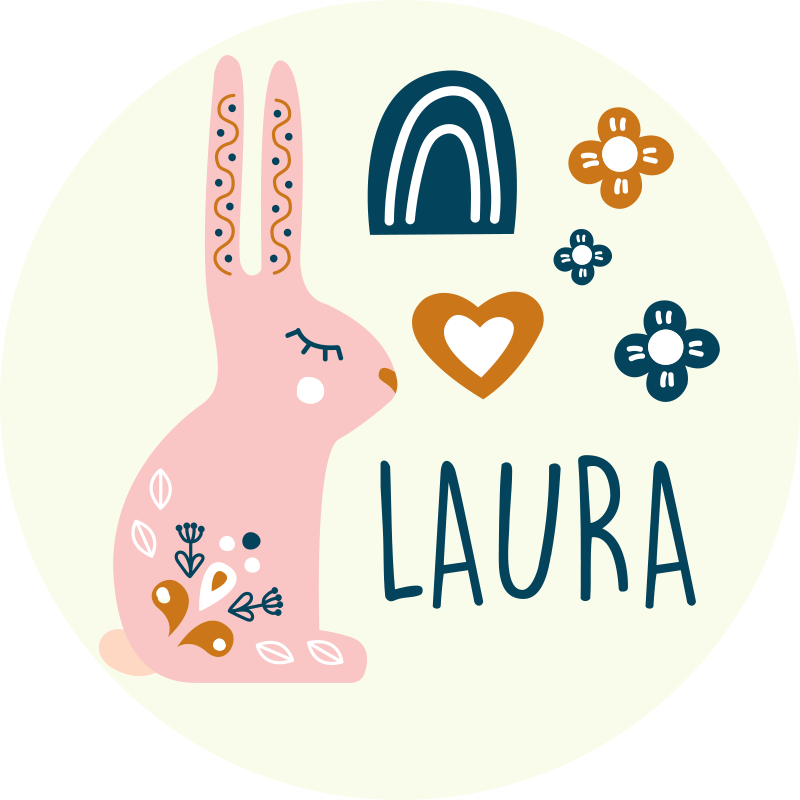 Personalized Cute rabbit  personalised mat - TenStickers
