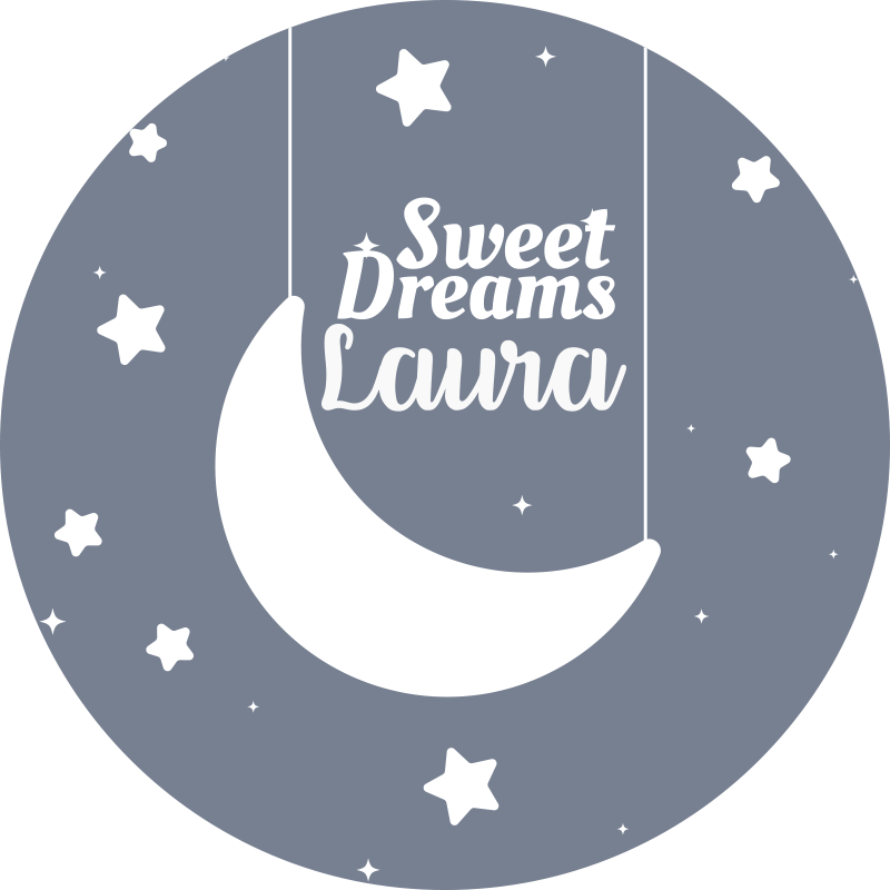 Personalized Moon Design custom vinyl carpet - TenStickers