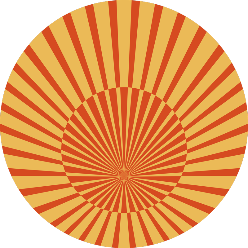 Sunburst Circular Pattern striped vinyl carpet - TenStickers