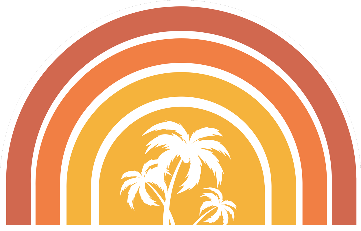 Tropical Sunset Emblem nature vinyl carpet - TenStickers