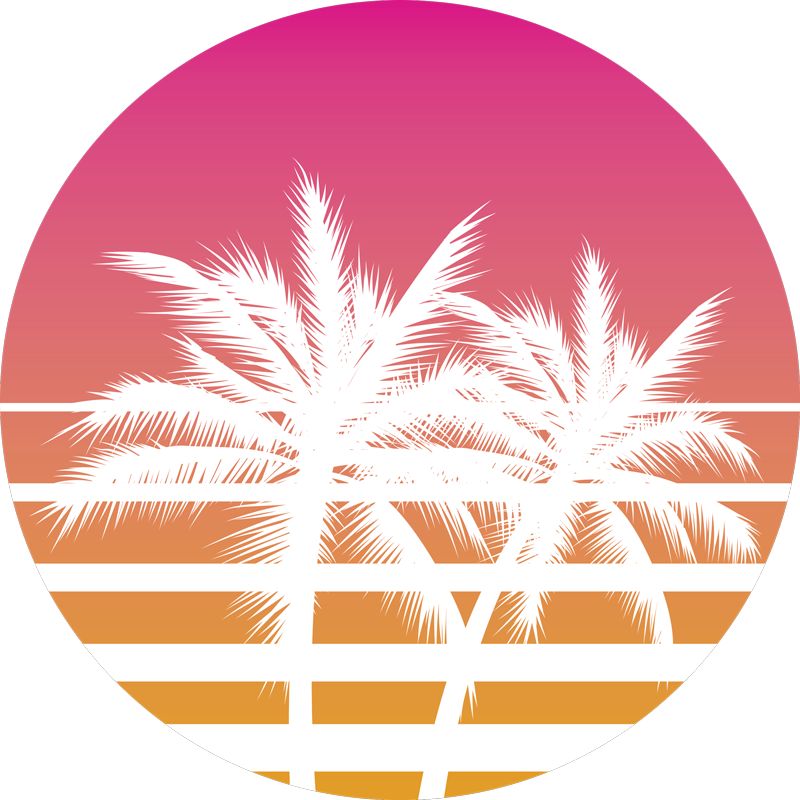 Tropical Sunset Palms floral vinyl carpet - TenStickers