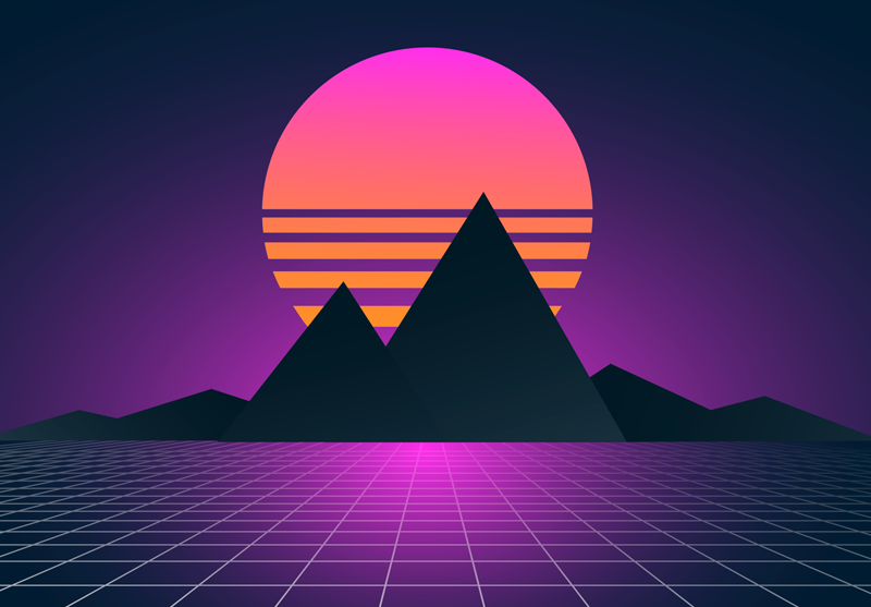 Retro Sunset Geometry vintage vinyl carpet - TenStickers