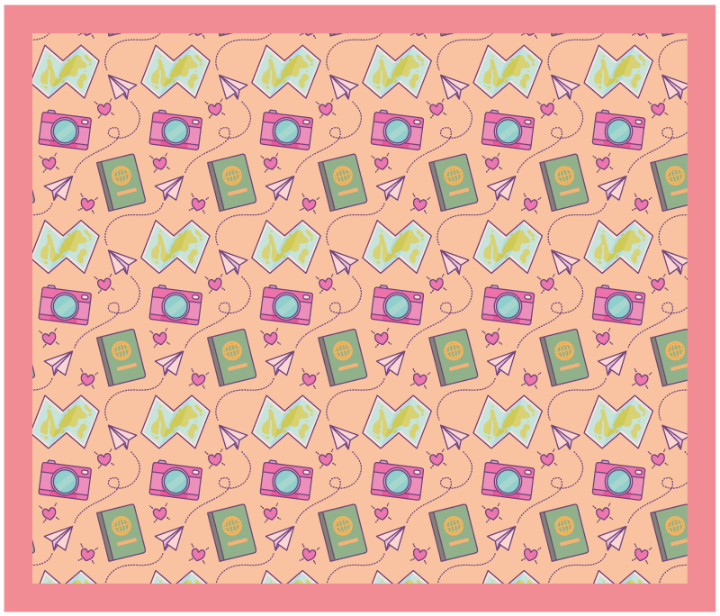 World map doodle vinyl rug - TenStickers