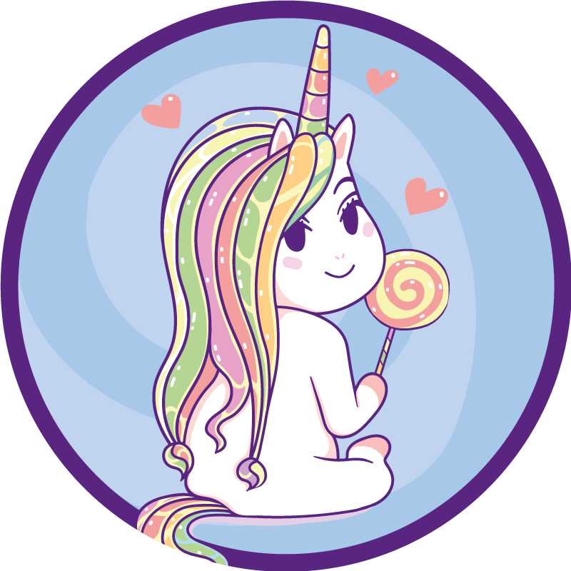 Unicorn Lollipop kids vinyl carpet - TenStickers