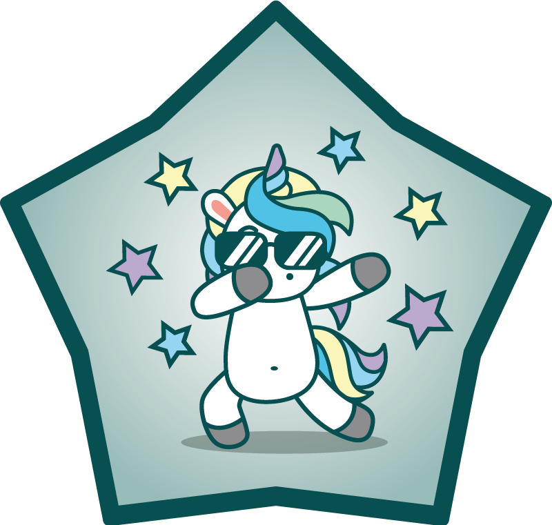 Cool Unicorn Star kids vinyl carpet - TenStickers