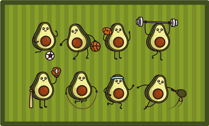 Avocado Characters kids vinyl carpet - TenStickers