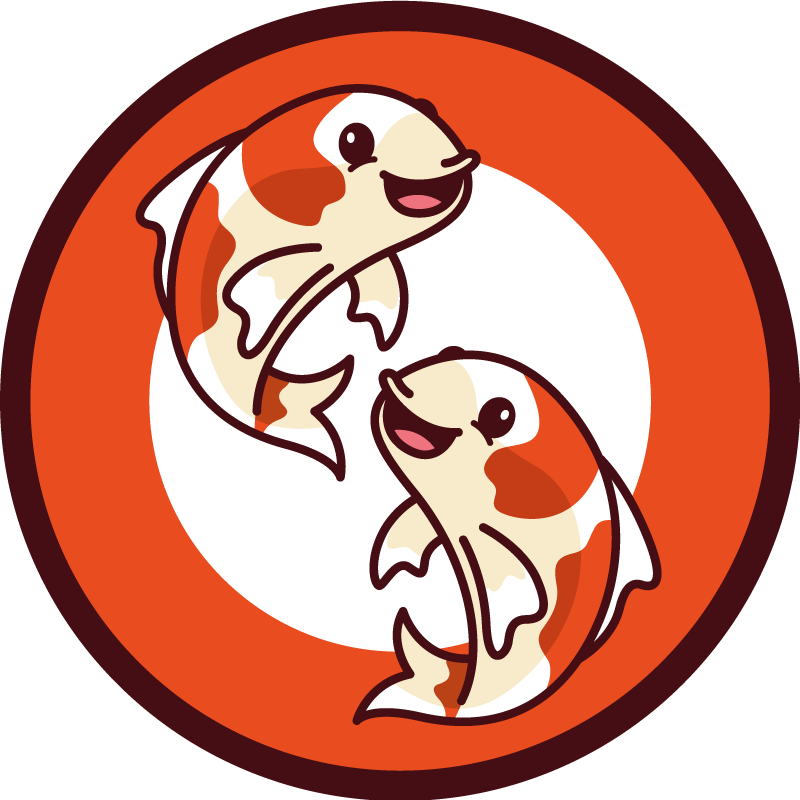 Playful Koi Circle animal vinyl carpet - TenStickers