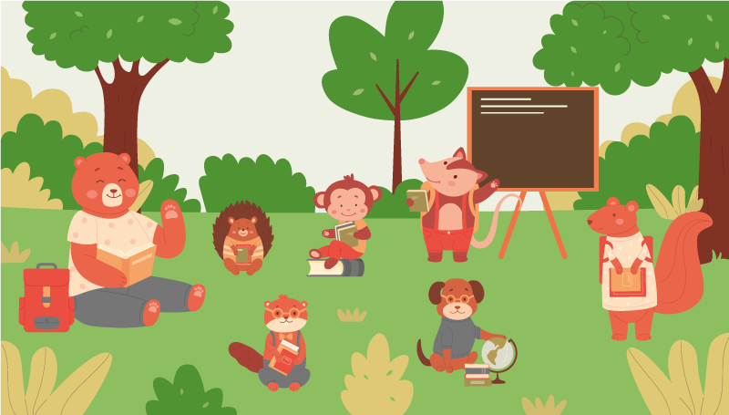 Jungle Classroom kids vinyl carpet - TenStickers