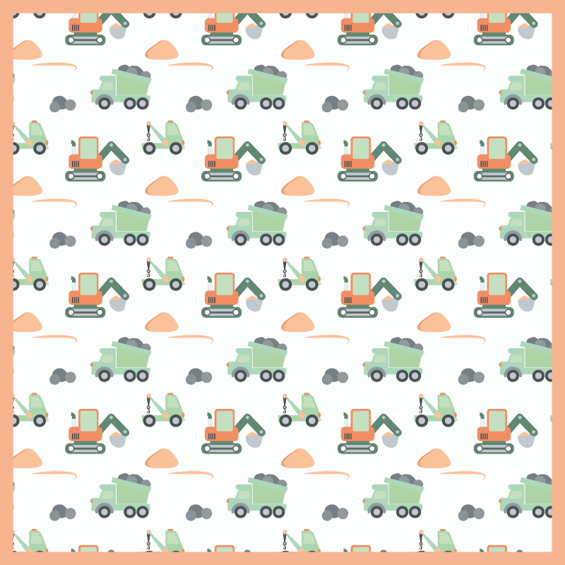 Construction Playtime kids vinyl carpet - TenStickers