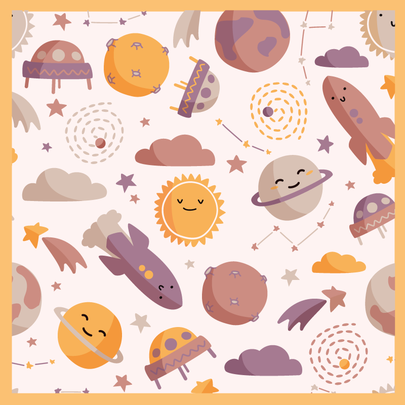 Playful Space Theme kids vinyl carpet - TenStickers
