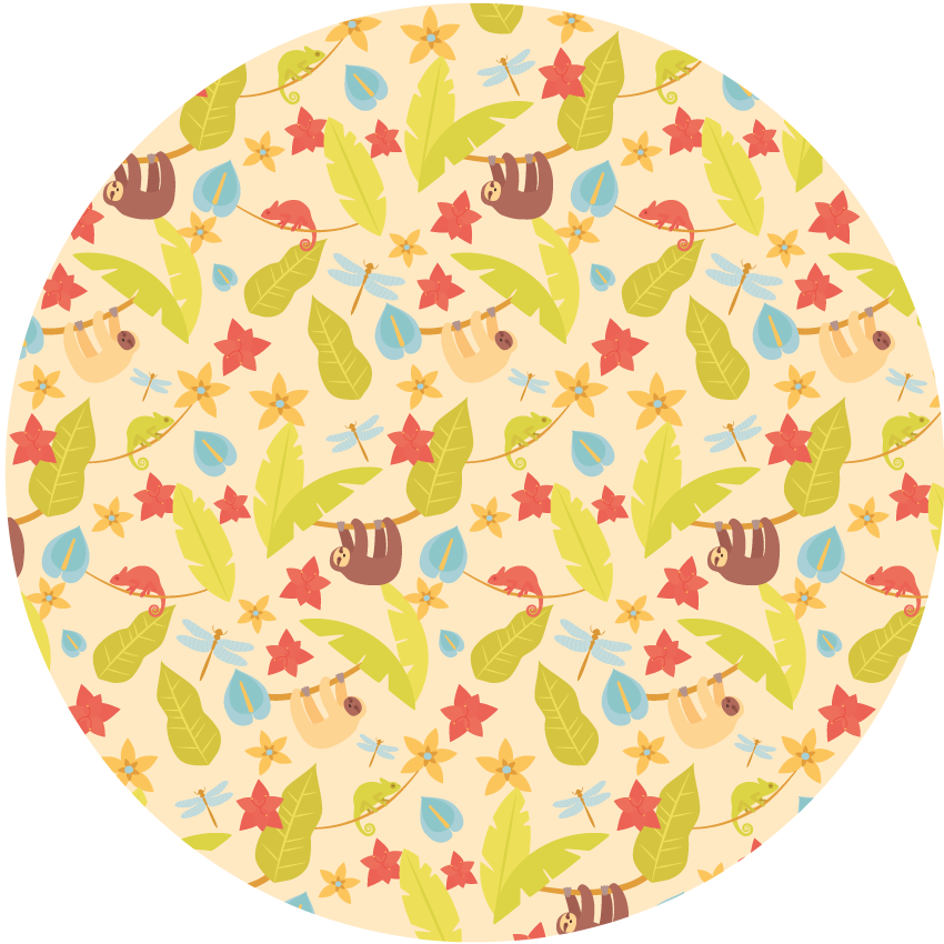 Autumn Critters Circular kids vinyl carpet - TenStickers