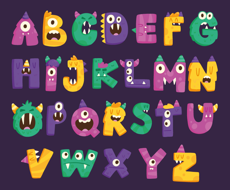 Letter Creatures alphabet vinyl carpet - TenStickers