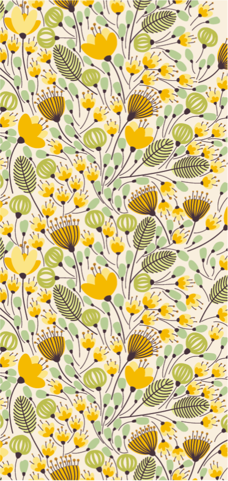 Floral vinyl carpet floral botanic design - TenStickers