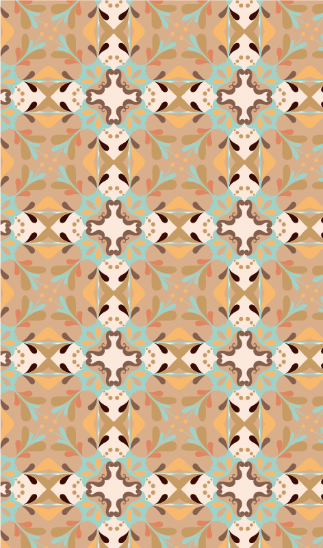 Mosaic Starburst tile vinyl carpet - TenStickers