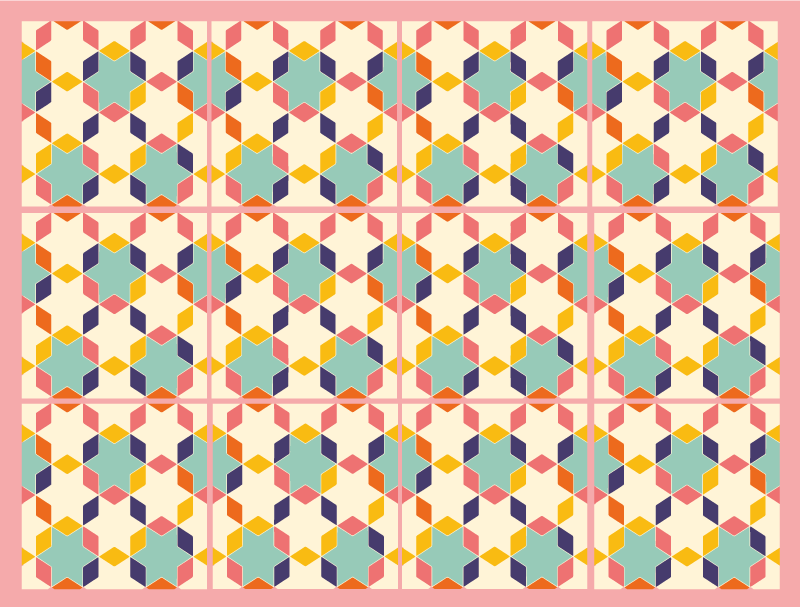 Colorful Tessellation geometric vinyl carpet - TenStickers