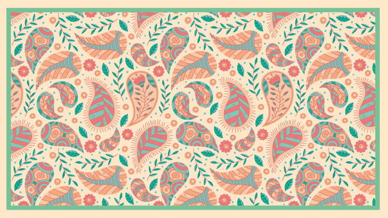 Paisley Pattern Fusion mandala vinyl carpet - TenStickers