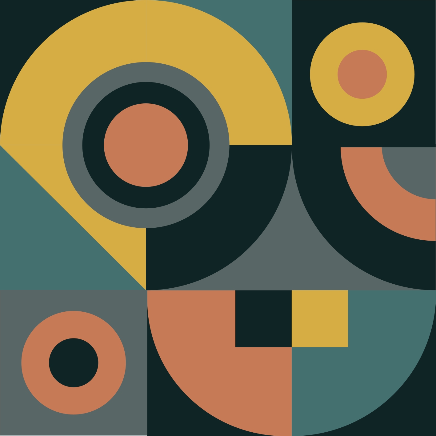 Geometric vinyl carpet with shape composition - TenStickers