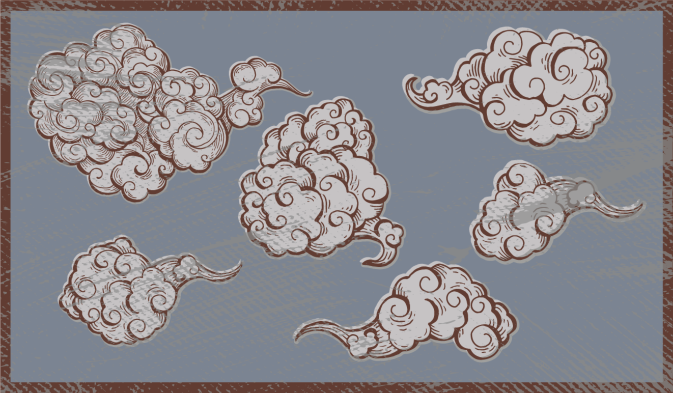 Ornate Cloud Motifs bedroom vinyl carpet - TenStickers