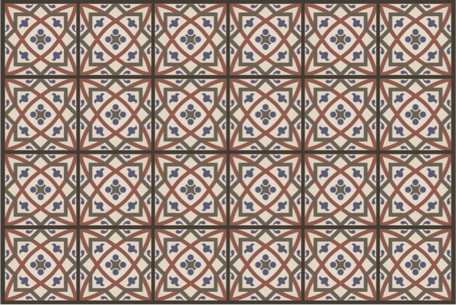 Mediterranean Pattern tile vinyl carpet - TenStickers