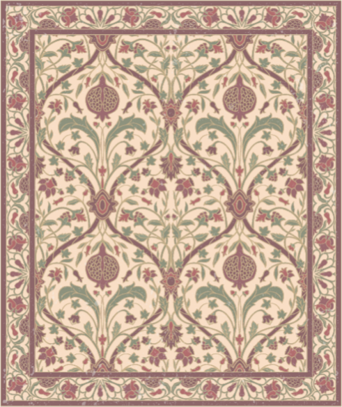 Ornate Floral Motif vintage vinyl carpet - TenStickers