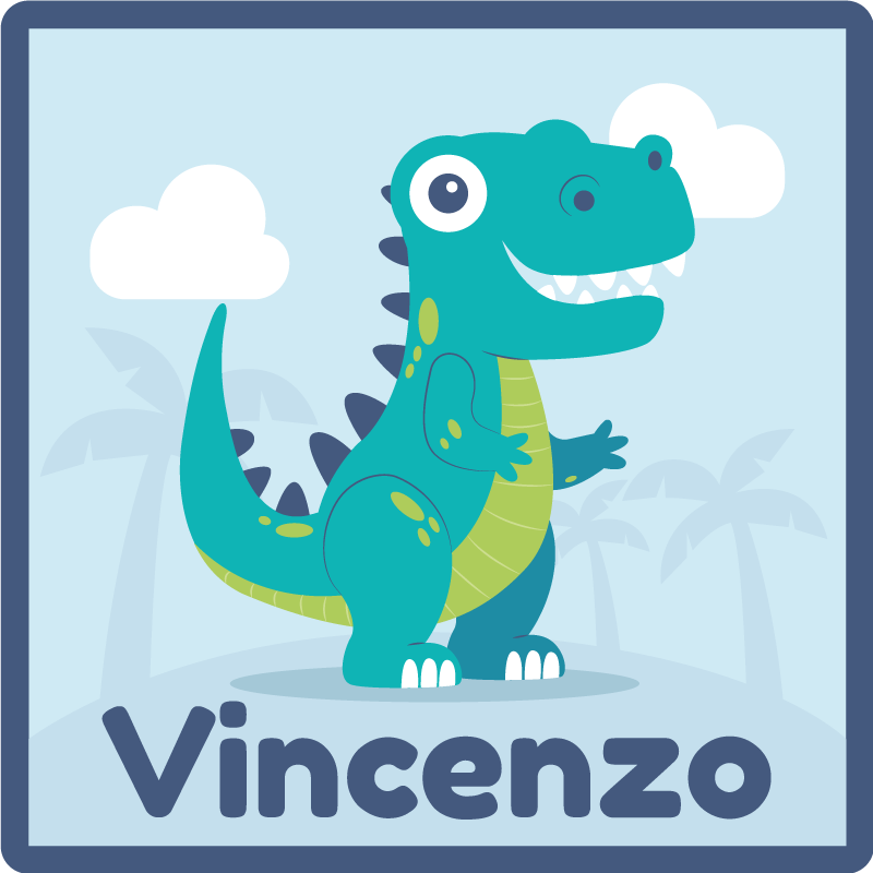 Personalized Dinosaur Illustration nursery vinyl carpet - TenStickers