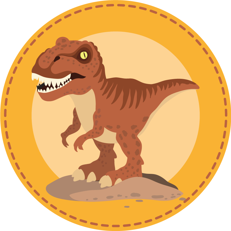 Dinosaur Round Rug kids vinyl carpet - TenStickers