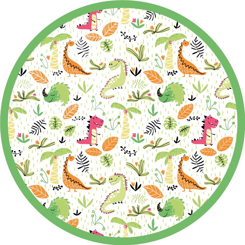 Safari Adventure Circle kids vinyl carpet - TenStickers