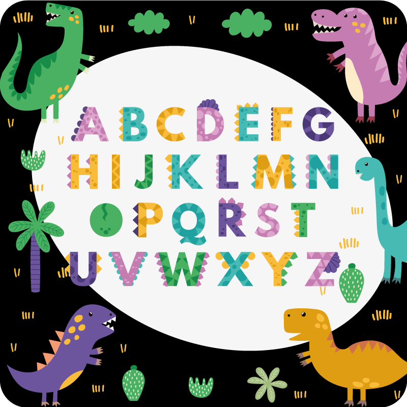 Colorful Educational Playtime alphabet vinyl carpet - TenStickers