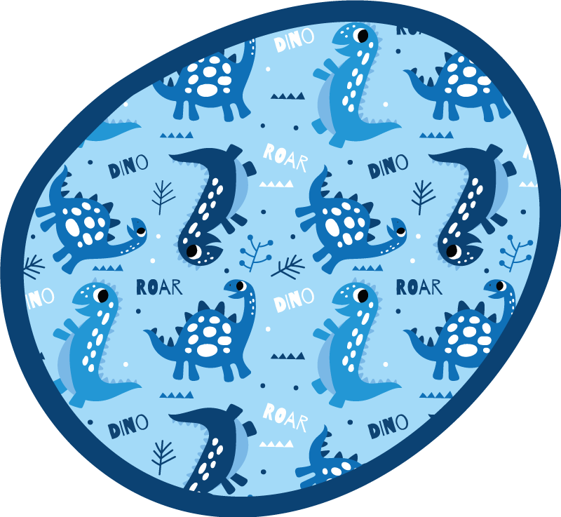 Dinosaur Playtime Circle kids vinyl carpet - TenStickers