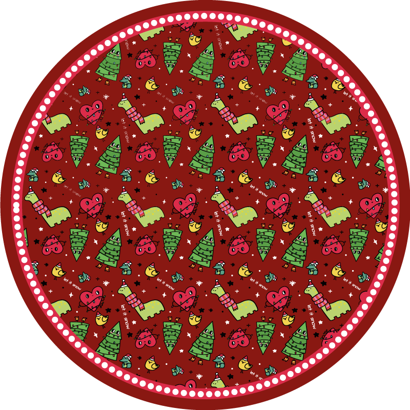 Festive Circular Design Christmas vinyl carpet - TenStickers